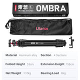 Ulanzi Ombra Travel Tripod. Only 1.3kg. Height extends up to 160cm.