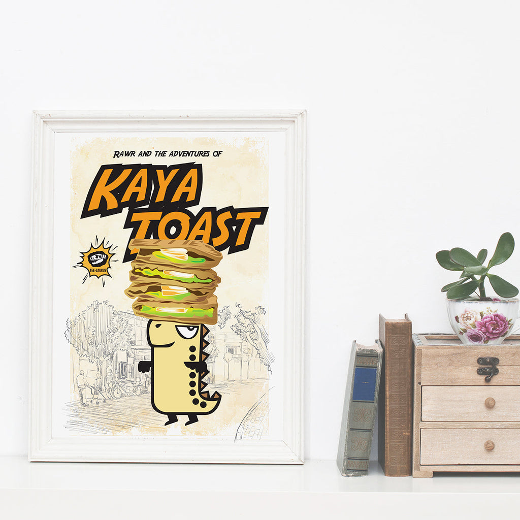 Art Prints - Rawr and the Kaya Toast Poster Collection Tee-Saurus
