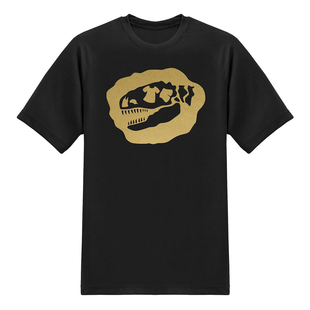 Signature Tee-Saurus Logo Tees - Chrome Gold T-shirt - Black Tee-Saurus