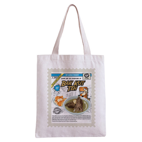 Tee-Saurus Happy Totes - Singapore Bak Kut Teh Tote Bag