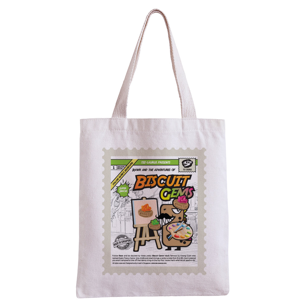 Tee-Saurus Happy Totes - Singapore Biscuit Gem Tote Bag Tee-Saurus