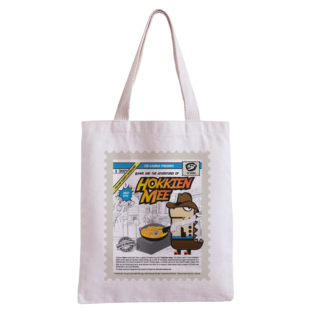 Tee-Saurus Happy Totes - Singapore Hokkien Prawn Mee Tote Bag Tee-Saurus