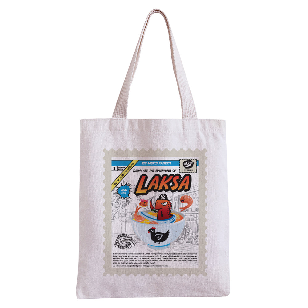 Tee-Saurus Happy Totes - Singapore Laksa Tote Bag Tee-Saurus