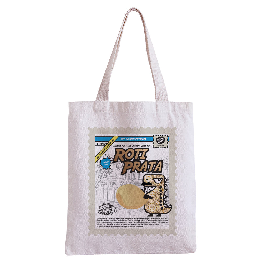 Tee-Saurus Happy Totes - Singapore Roti Prata Tote Bag Tee-Saurus