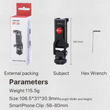 Ulanzi ST-10 Phone Clamp – Dual Cold Shoe Mount for Mic & Light