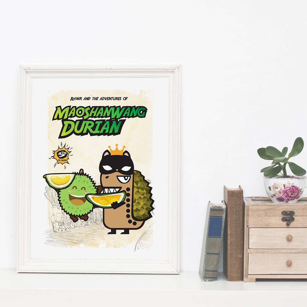 Art Prints - Rawr and the Durian Poster Collection Tee-Saurus