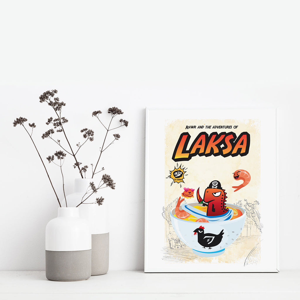 Art Prints - Rawr and the Laksa Poster Collection Tee-Saurus