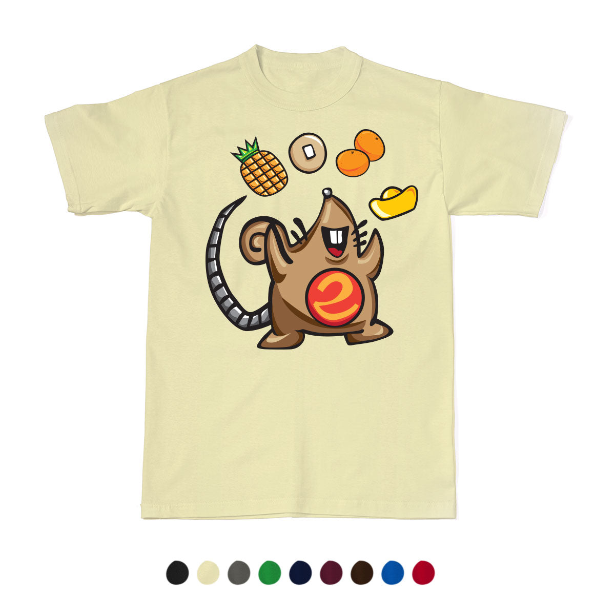 CNY Festive Designer Tees - Zodiac 2020 - Year of the Rat T-Shirt Tee-Saurus