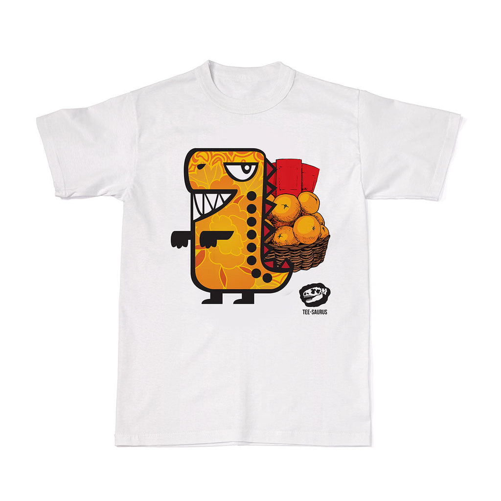 CNY Festive Tees - ORANGE RAWR T-shirts Tee-Saurus