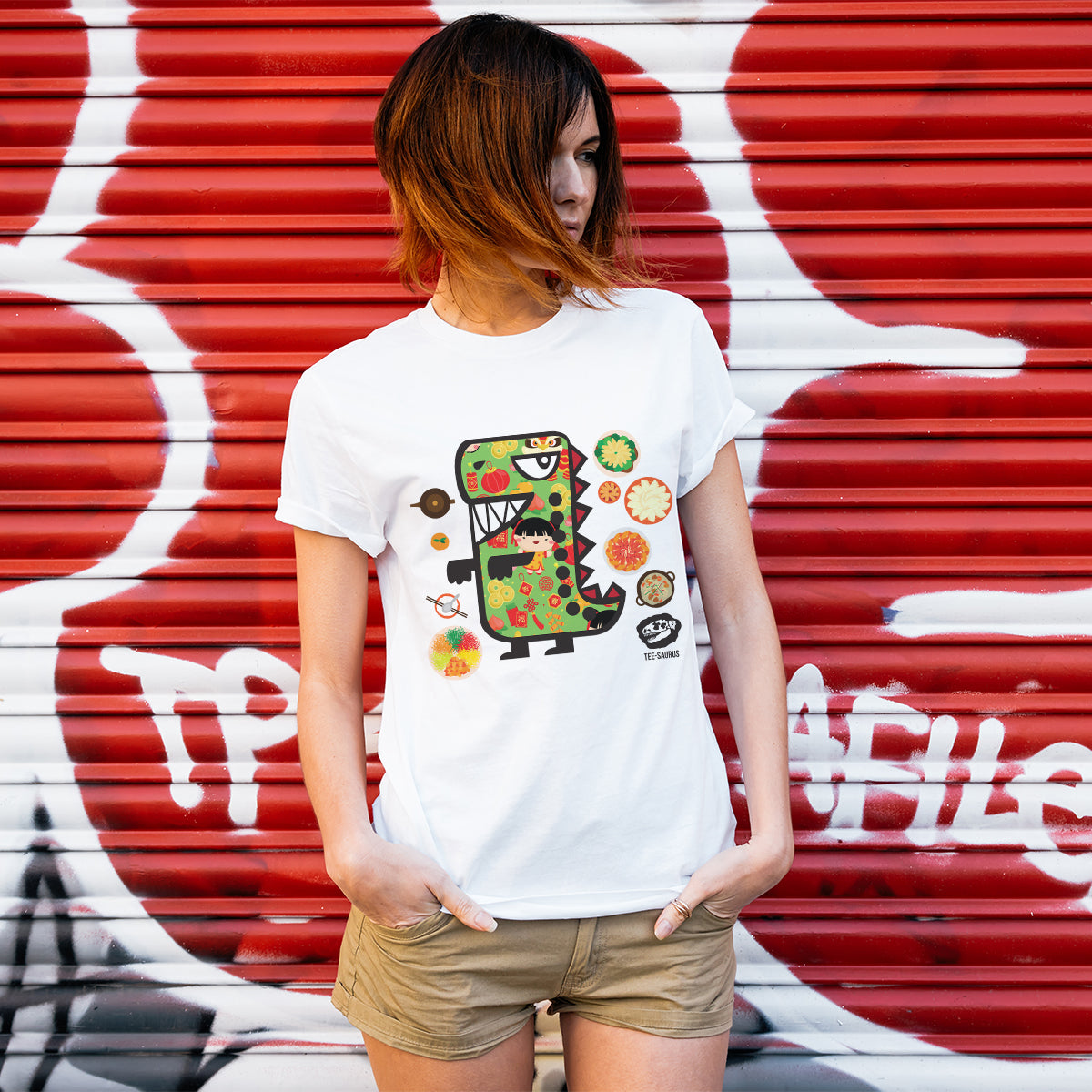 CNY Festive Tees - REUNION RAWR T-shirt Tee-Saurus