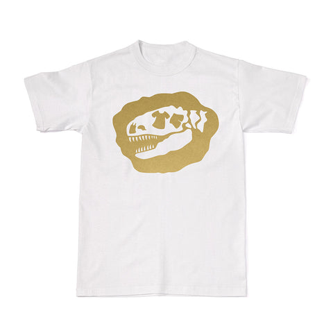 Signature Tee-Saurus Logo Tees - Chrome Gold T-shirt White
