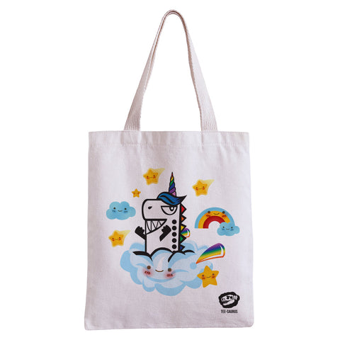 Tee-Saurus Happy Totes - Rainbow Unicorn Tote Bag