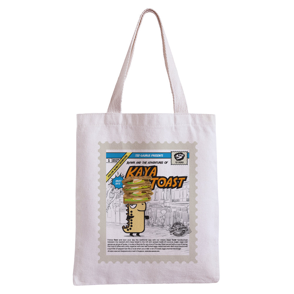 Tee-Saurus Happy Totes - Singapore Kaya Toast Tote Bag Tee-Saurus