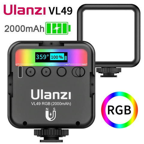 ULANZI Mini LED Light VL49 RGB 2000mAh Rechargeable Portable Light