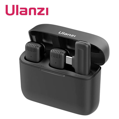 Ulanzi J12 Wireless Lavalier Mic – Dual Mic System for iPhone & Android